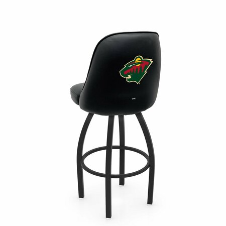 Logo Grizzly Minnesota Wild 30 In. Swivel Bar Stool With Black Wrinkle Finish